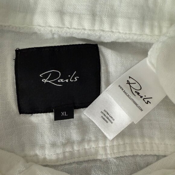 Rails Shirt Men's Extra Large Wyatt Button Down Long Sleeve Pocket White Cotton - Picture 12 of 13